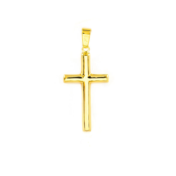 Rechteckiges Gelbgold Kreuz 9K Glanz 21 x 13 mm