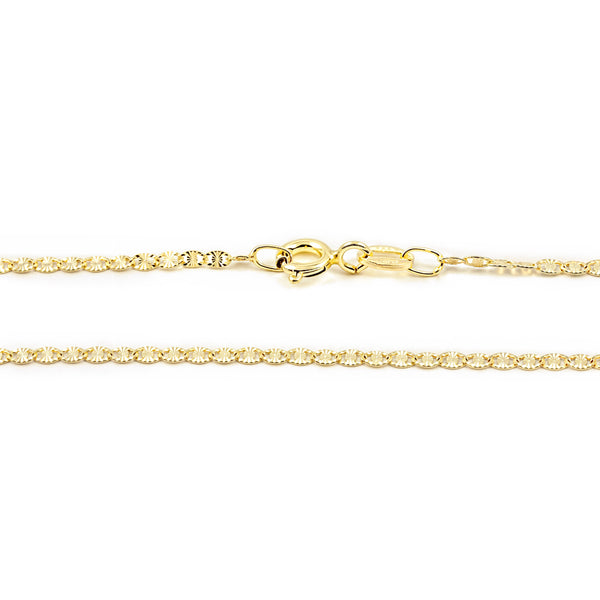 Shiny Kette Damen Halskette Gelbgold 18K Dicke 1.5 mm