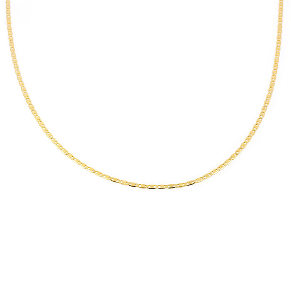 18K Gelbgold Marina Gehämmerte Kette Länge 50 cm Dicke 1,4 mm