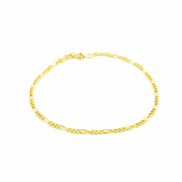 Damen Armband Gelbgold 18K Figaro 3X1 Länge 20 cm