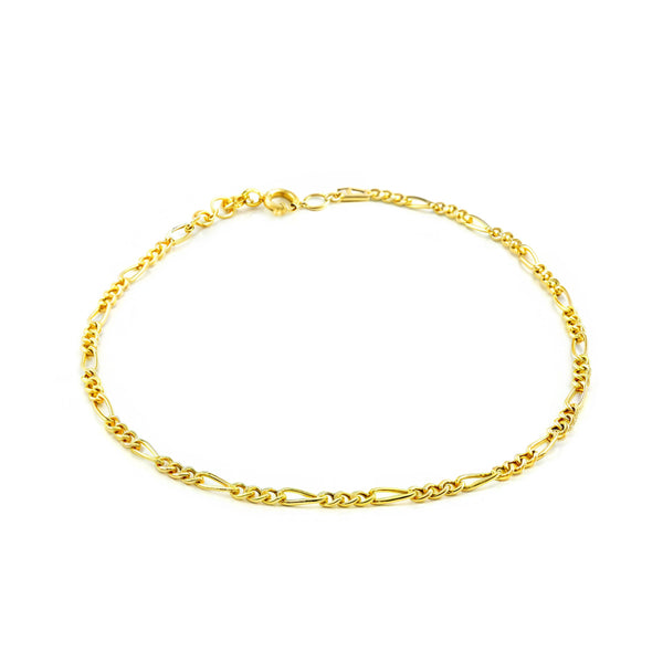 Damen Armband Gelbgold 18K Figaro 3X1 Länge 20 cm