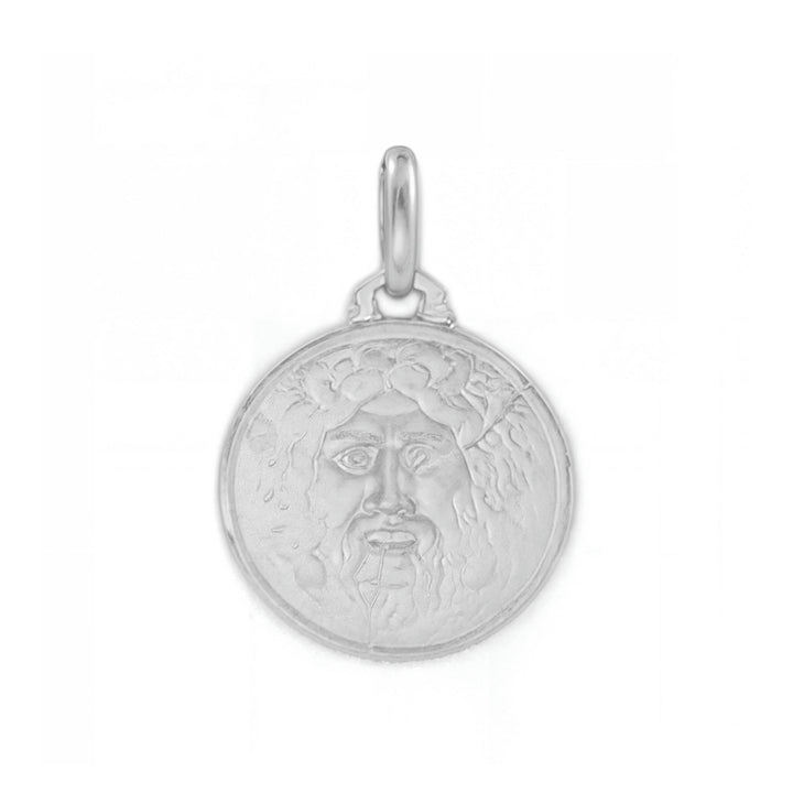 Medalla Niña Mujer Plata 925 Redondo Boca de la Verdad Mate y Brillo