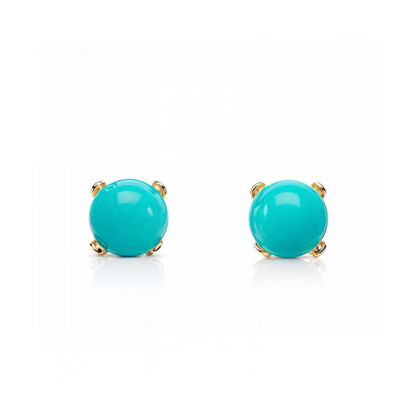 Kinder Baby Türkis 3 mm Ohrringe Gelbgold 18K