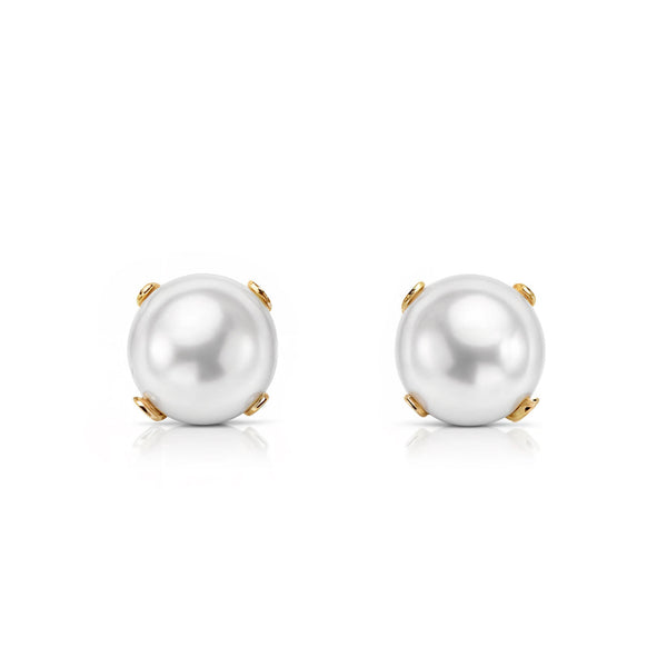 Perle 5 mm Kinder Mädchen Ohrringe Gelbgold 18K