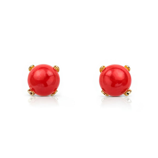 Kinder Baby Koralle 3 mm Ohrringe Gelbgold 18K