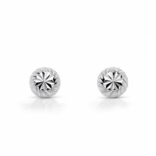 Kinder Ohrringe Ball 4 mm Weißgold 9K