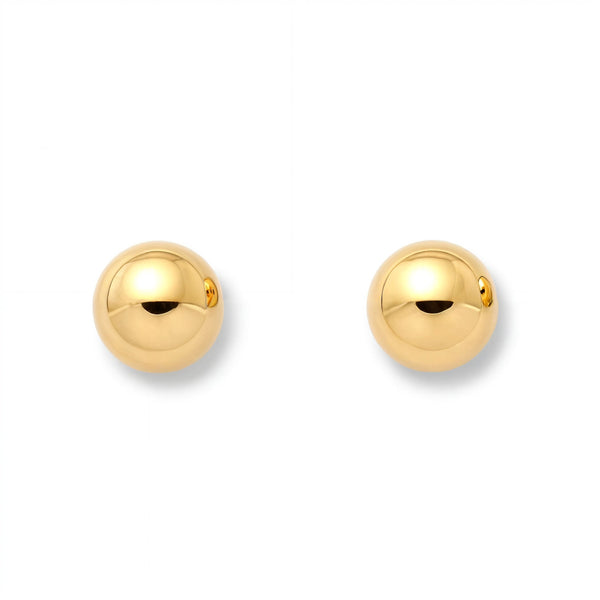 Damen & Kinder Ohrringe Ball 5 mm Gelbgold 9K