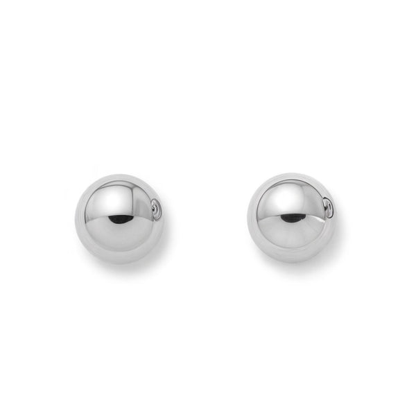 Damen & Kinder Ohrringe Ball 5 mm Weißgold 9K