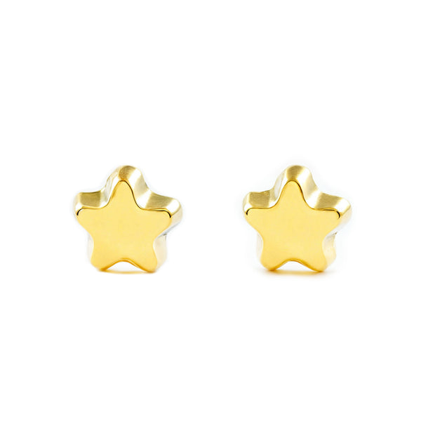 Stern Kinder Baby Mädchen Ohrringe Gelbgold 9K
