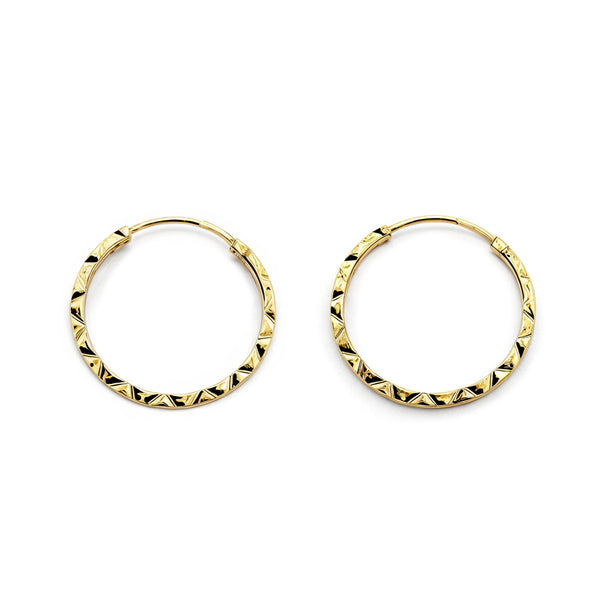 Damen & Kinder Ohrringe Quadratische Hoop Creolen 10x1 mm Gelbgold 9K