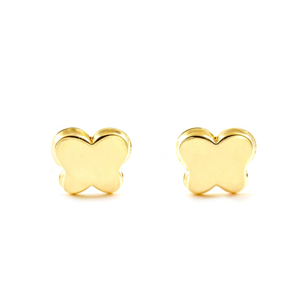 Schmetterling Kinder Baby Mädchen Ohrringe Gelbgold 9K