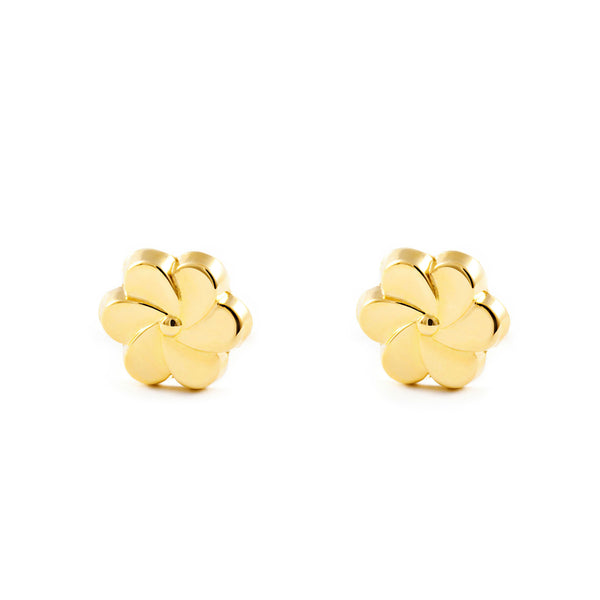 Blume Kinder Mädchen Ohrringe Gelbgold 18K