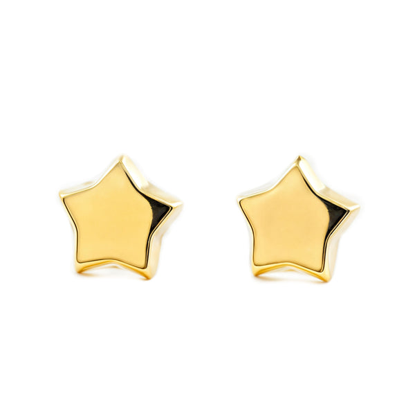 Damen & Kinder Stern Ohrringe Gelbgold 9K