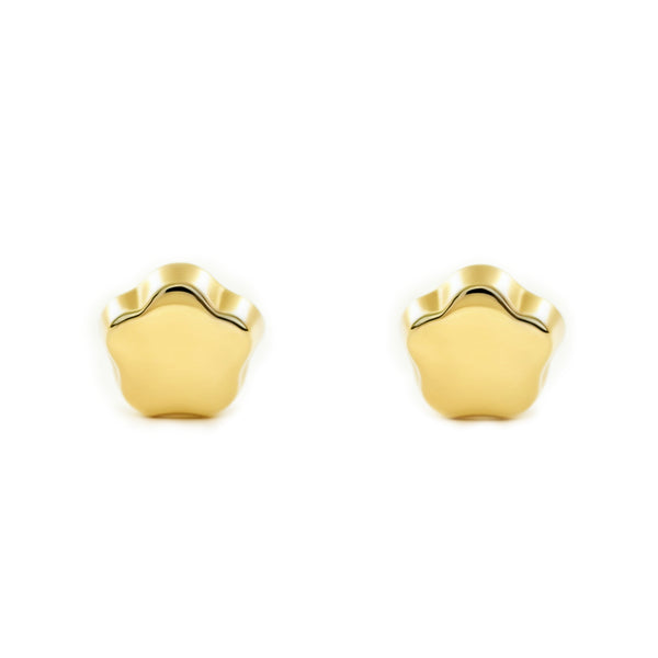 Kinder Baby Gänseblümchen Ohrringe Gelbgold 18K