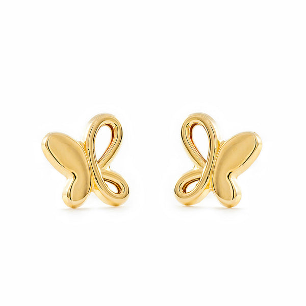 Schmetterling Kinder Mädchen Ohrringe Gelbgold 9K