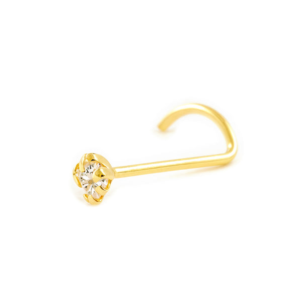 9K Gelbgold Nase Piercing Quadratischer Zirkonia Glanz