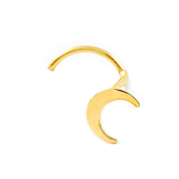 18K Gelbgold Piercing Mondglanz für die Nase