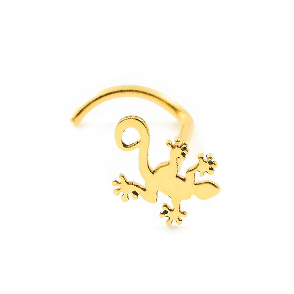 9K Gelbgold Nase piercing Eidechse Glanz
