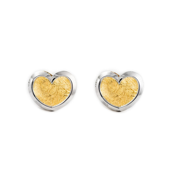 Herz Kinder Mädchen Ohrringe 9K two color Gold