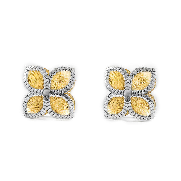 Damen & Kinder Kreuz Ohrringe 9K two color Gold