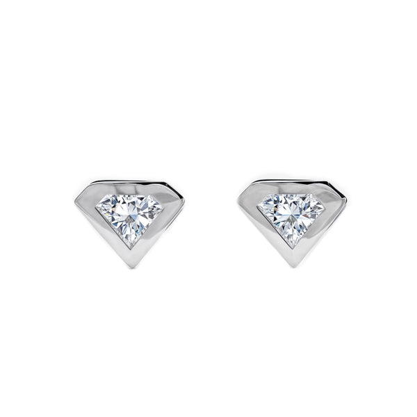 Damen & Kinder Diamant Zirkon Ohrringe Weißgold 9K