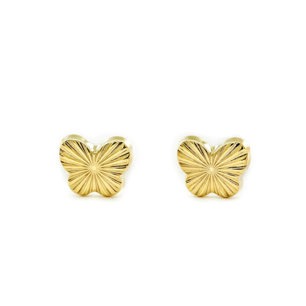 Schmetterling Kinder Baby Mädchen Ohrringe Gelbgold 9K