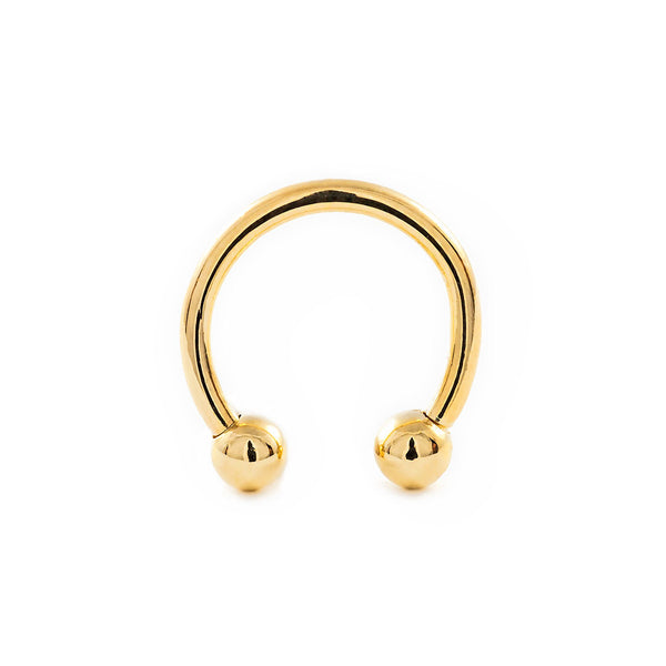 9K Gelbgold Doppelball Barbell Piercing 3 mm Glanz