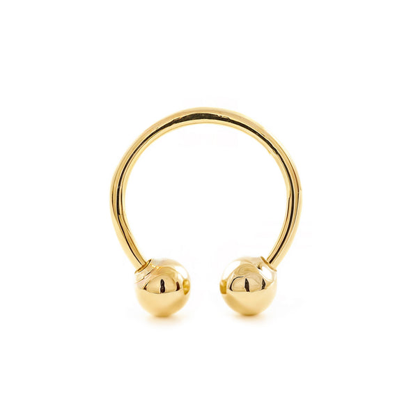 9K Gelbgold Doppelball Barbell Piercing 4 mm Glanz