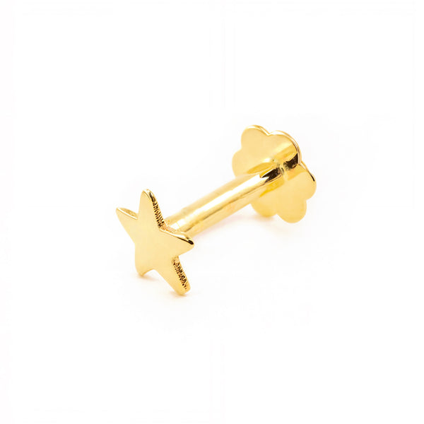 9K Gelbgold Piercing Stern Cartilage Glanz