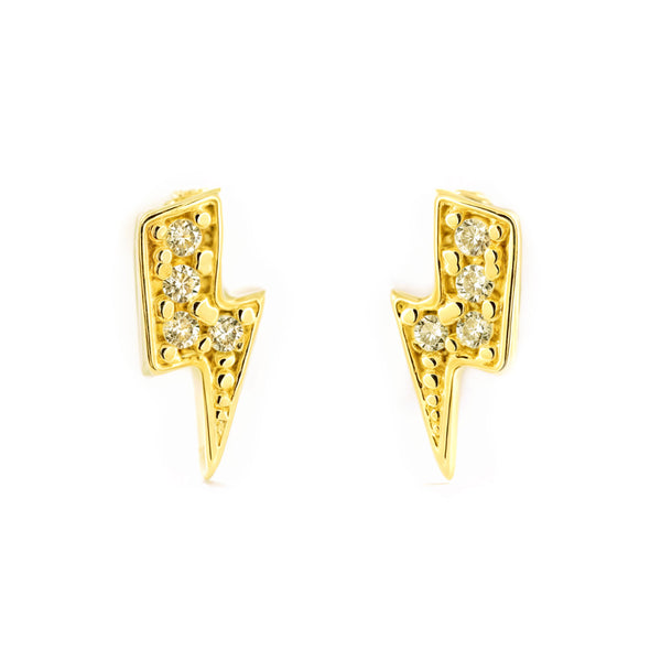 Damen & Kinder Blitz Zirkon Ohrringe Gelbgold 9K