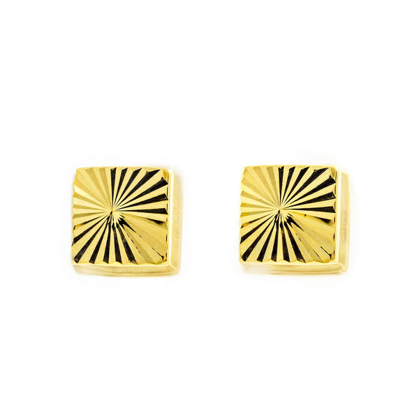 Damen & Kinder Quadrat Ohrringe Gelbgold 9K