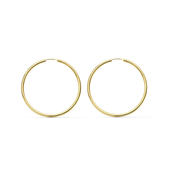 Damen & Kinder Gelbgold 18K Flexible Runde Glänzende Creolen 30 x 1,5 mm