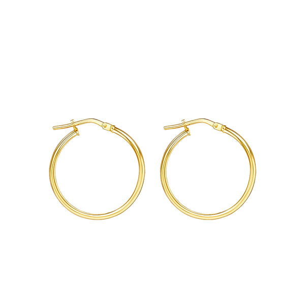 Damen & Kinder 9K Gelbgold Rund Glänzend Ohrringe 44 x 2 mm