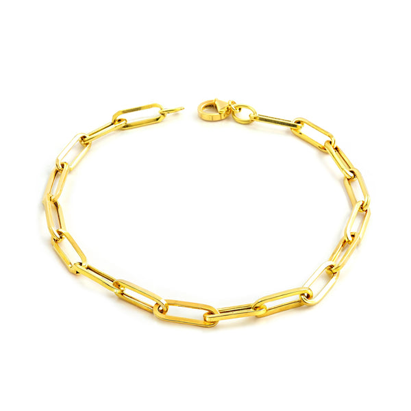 Damen Armband 19 cm Fantasie Oval Glanz Gelbgold 18K