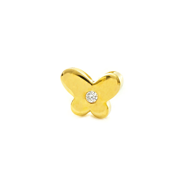 9K Gelbgold Piercing Cartilage Schmetterling Zirkonia Glitzer