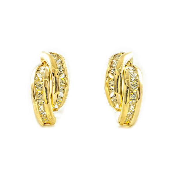 Pendientes Niña Mujer oro Amarillo 9K Arquillo Arco Piedra Circonita Brillo