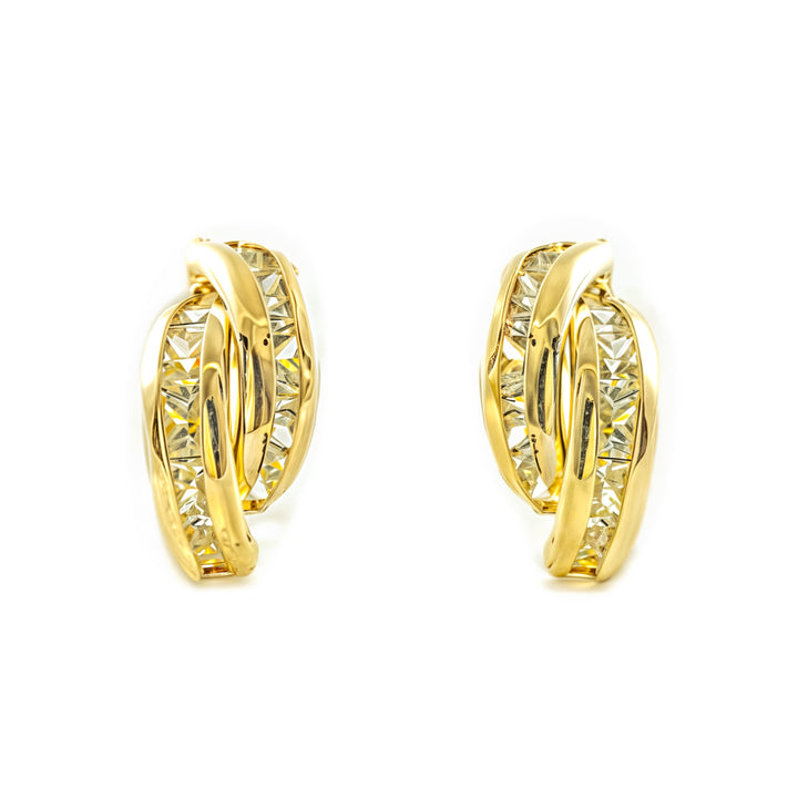 Pendientes Niña Mujer oro Amarillo 9K Arquillo Arco Piedra Circonita Brillo
