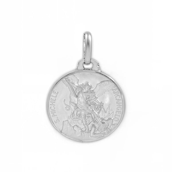 Medalla Niña Mujer Plata 925 Redondo San Miguel Mate y Brillo