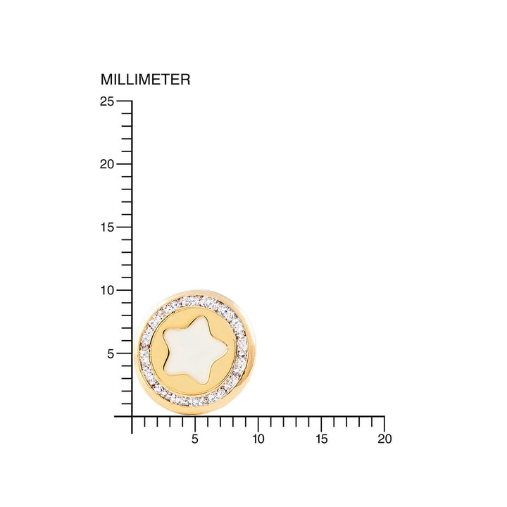 Pendientes Oro Niña Redondo Estrella nacar cerco circón (9kts)
