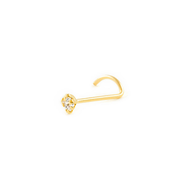 9K Gelbgold Nase Piercing Quadratischer Zirkonia Glanz