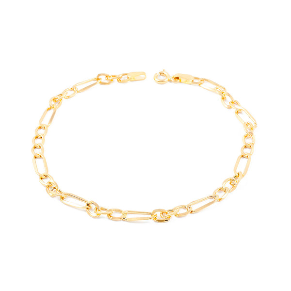 18K Gelbgold Damen Armband 3x1 Hohl 20 cm