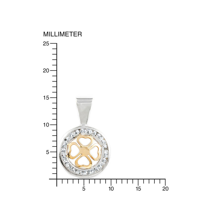 Colgante Oro bicolor Redondo corazones calados (9kts)