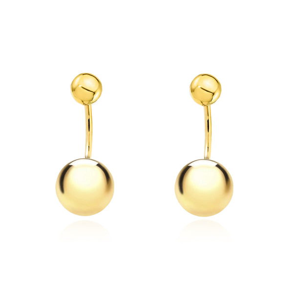 Damen & Kinder Double Ball Ohrringe Gelbgold 9K