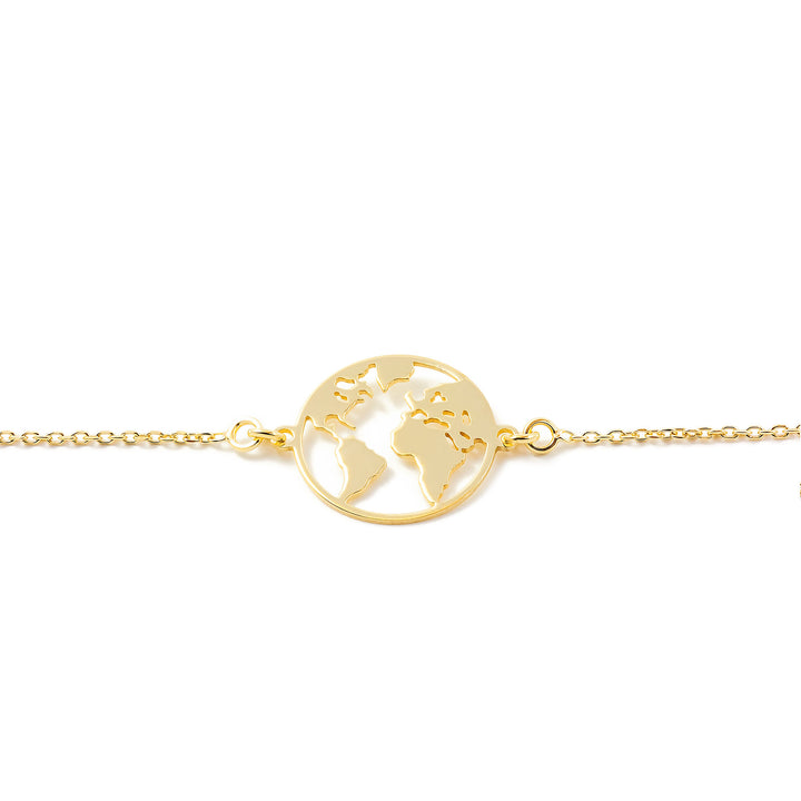 Pulsera Plata mundo dorado calado