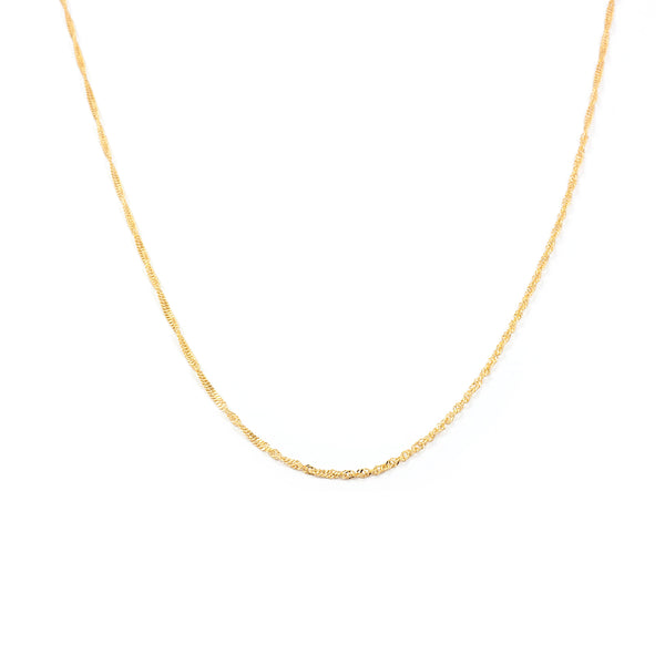 Singapur Kette Damen Halskette Gelbgold 18K Dicke 1.3 mm