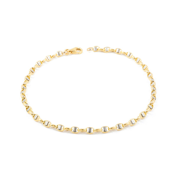 18K Bicolor Gold Damen Armband Capaventi Glanz 20 cm