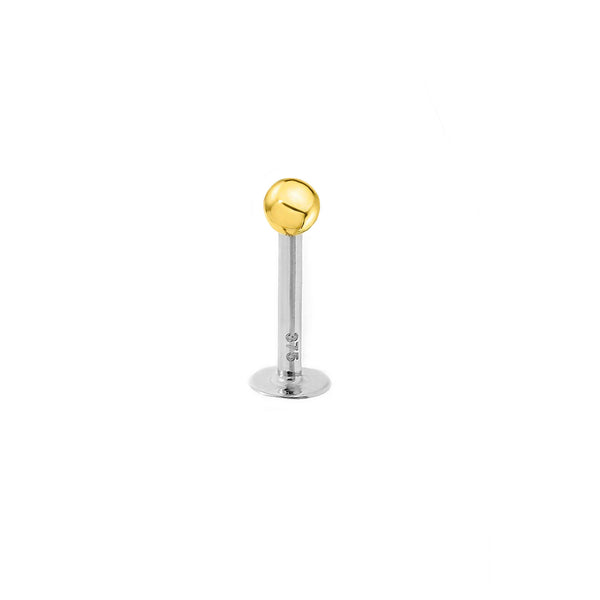 9K Gold Stahl piercing 3 mm Kugel, Glanz