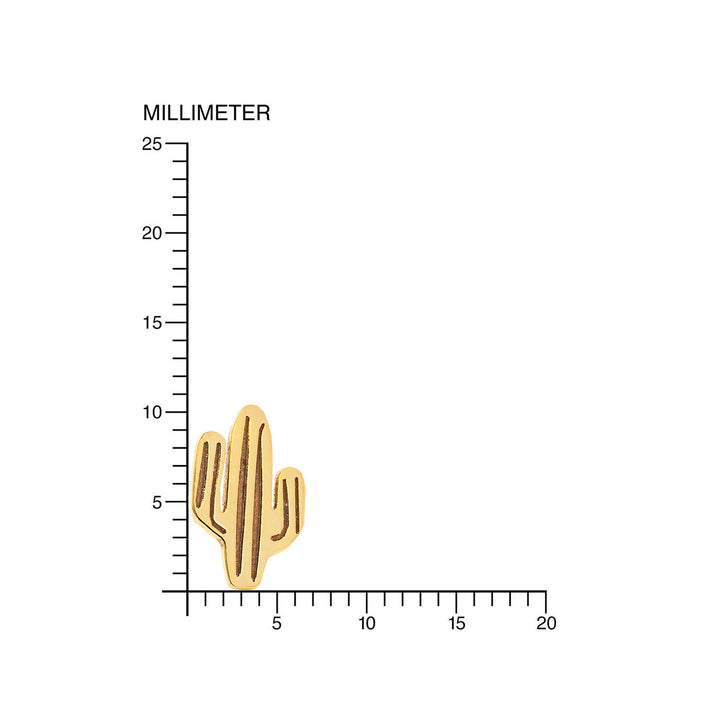 Pendientes oro niña cactus (9Kts)