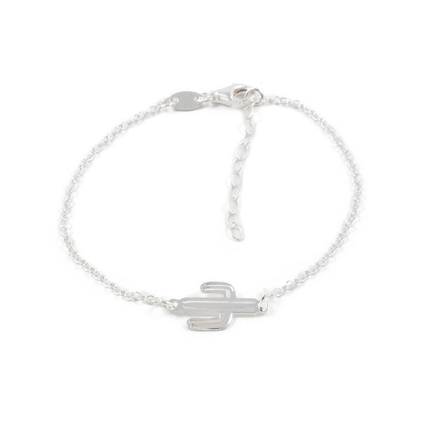 Damen Kaktus Armband 925 Sterling Silber Glanz