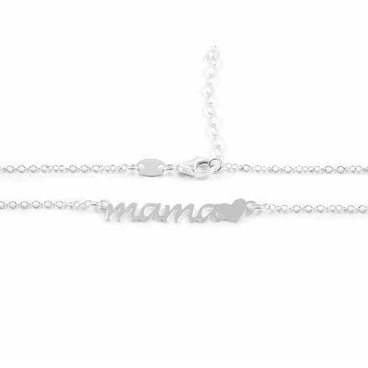 Collar Plata Mama con corazón